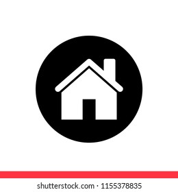 Home vector icon, house symbol. Simple, flat design for web or mobile appa