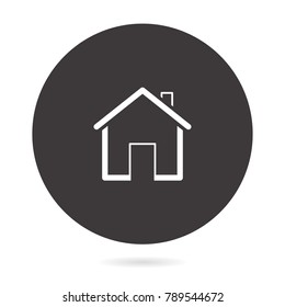Home vector icon. Illustration isolated for graphic and web design. Round button.