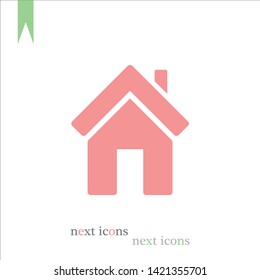 Home vector  icon image to be used in web applications, mobile applications and print media. A symbol of a house.