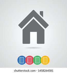 A home vector icon image to be used in web applications, mobile applications and print media. A symbol of a house. A sign of the home.