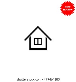 Home vector icon isolated on white background.