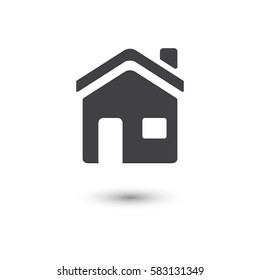 home vector icon isolated on white background with shadow