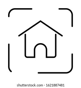 Home vector icon with line
