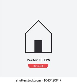 Home vector icon. Line style. House symbol. Best modern flat pictogram illustration for web and mobile apps design.
