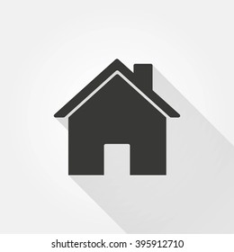 Home    vector icon with long shadow.  Illustration  for graphic and web design.