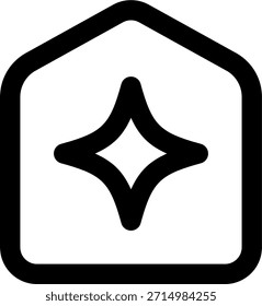 Heimvektorsymbol im modernen Stil, Smart Home KI-Steuerung und digitale Automatisierungsgrafik. Liniensymbol