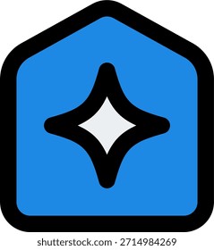 Heimvektorsymbol im modernen Stil, Smart Home KI-Steuerung und digitale Automatisierungsgrafik. Füllzeilensymbol