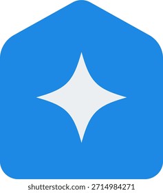 Heimvektorsymbol im modernen Stil, Smart Home KI-Steuerung und digitale Automatisierungsgrafik. Flachsymbol