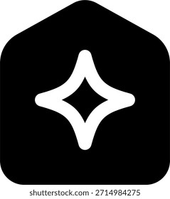 Heimvektorsymbol im modernen Stil, Smart Home KI-Steuerung und digitale Automatisierungsgrafik. Glyphensymbol