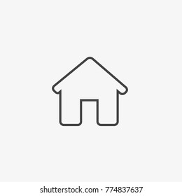 Home vector icon on light grey background