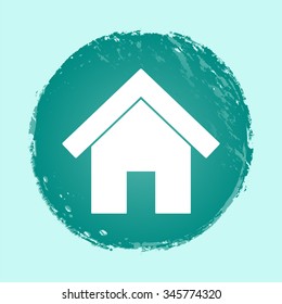 home vector icon on round button