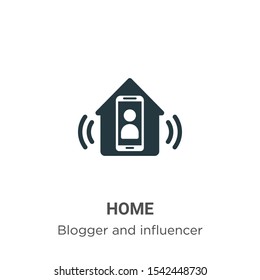 Home vector icon on white background. Flat vector home icon symbol sign from modern blogger and influencer collection for mobile concept and web apps design.