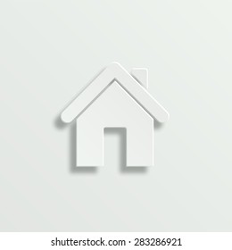 Home vector icon - paper illustration