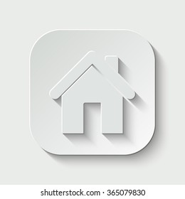 home vector icon - paper illustration