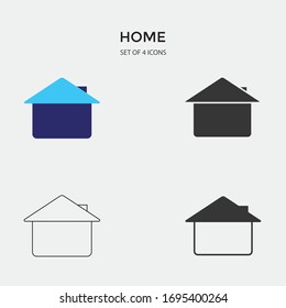 home vector icon for residential and smart phone home launch icon