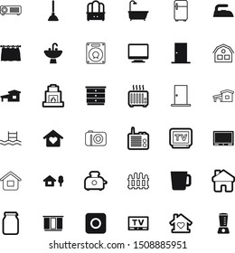 home vector icon set such as: picket, computer, tap, brown, health, plumber, nobody, chest, vacation, log, morning, bean, appliance, chalet, breakfast, wireless, can, press, jar, silver, film, coffee