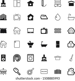home vector icon set such as: fridge, loudspeaker, droplet, climate, government, movie, wire, empty, preparation, laptop, blue, notebook, creative, wind, clothes, condition, elegance, freeze, frying