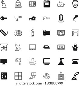 home vector icon set such as: men, spray, holiday, box, burning, view, office, blow, bread, fax, apron, plumbing, image, block, nutrition, table, receive, women, ironing, living, frame, deliver, wear