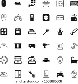 home vector icon set such as: door, round, double, diet, elegance, spa, project, toaster, medical, stylish, sold, industry, shipping, landscape, timer, propeller, plate, dinner, garment, emergency