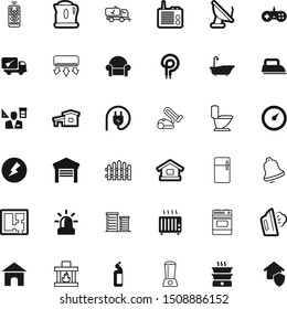 home vector icon set such as: bottle, cleanup, sofa, gamepad, district, commercial, system, lightning, pot, wall, play, boiler, smooth, beautiful, socket, gaming, secure, conditioner, plan