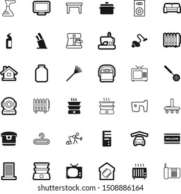 home vector icon set such as: room, breakfast, skimmer, electricity, speakers, garden, loud, bathroom, factory, monitor, sink, protein, desktop, desk, block, loudspeaker, carafe, cleanser, liquid