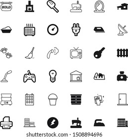 home vector icon set such as: project, mirror, document, microphone, liquid, voltage, dry, cabinet, full, thunderbolt, architect, healthy, push, bucketful, safety, makeup, polish, foot, key, keypad