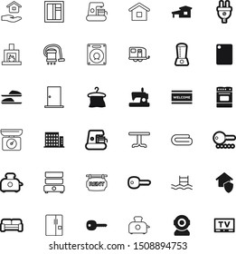 home vector icon set such as: water, media, abstract, audio, handcraft, communication, photo, transparent, welcome, front, screen, lens, couch, cutting, tourist, holding, hold, scale, truck, sale