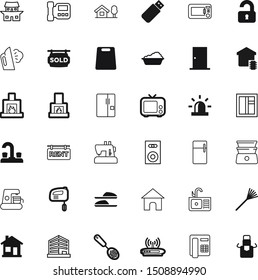 home vector icon set such as: router, digital, audio, traditional, bowl, gardener, barbecue, stamp, medical, plug, japan, main, caffeine, toilet, padlock, attention, stereo, safe, culture, smoothing