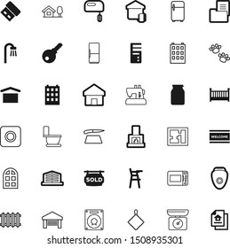 home vector icon set such as: blueprint, radiator, shower, decor, protein, handcraft, beauty, plastic, epilators, warmth, nobody, restroom, scale, canning, wipe, secure, welcome, advertisement, pc