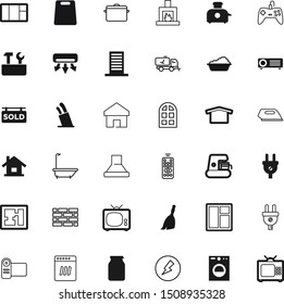home vector icon set such as: out, flame, homemade, communication, board, collection, yellow, preparation, blueprint, grunge, dishware, advertisement, hearth, bowl, abstract, supply, tidy, remote