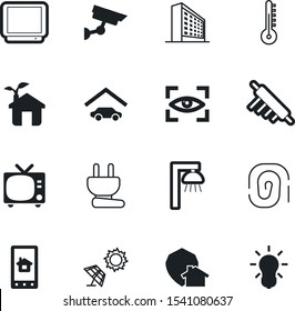 home vector icon set such as: sun, innovation, cold, property, danger, watching, iris, flatscreen, button, stamp, street, drawing, car, print, broadcast, city, measurement, food, id, restaurant, app