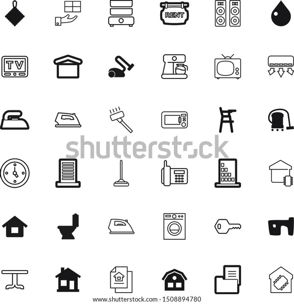home vector icon set such as: drop, holiday,\
holding, dirt, oven, clothes, blood, lock, secure, anniversary,\
outline, front, wall, conditioner, time, pattern, giving,\
telephone, receive,\
beverage