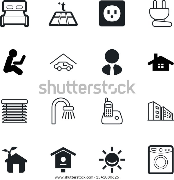 home vector icon set such as: contact, structure,\
heating, night, media, city, page, user, ui, lights, climate,\
image, communication, trendy, volt, life, garden, connection,\
alarm, flasher