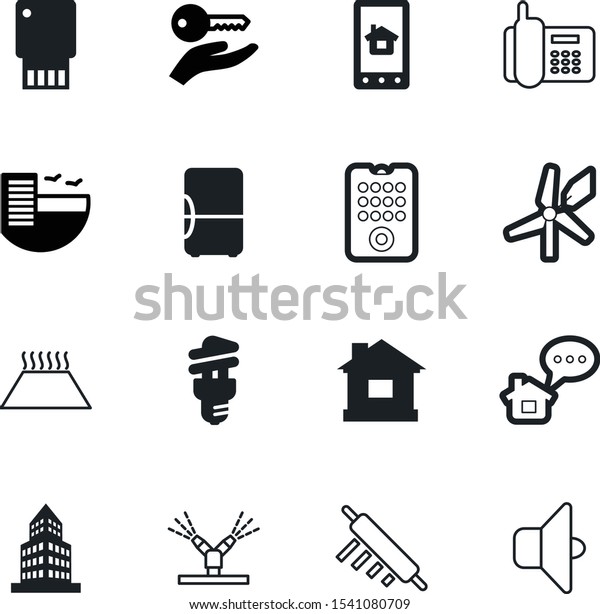 home vector icon set such as: heat, sound,\
inspiration, windmill, save, tower, sea, set, logistic, heater,\
call, restaurant, multimedia, solution, icons, appliance,\
reataurant, mobile,\
device
