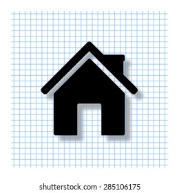 Home  - vector icon with shadow