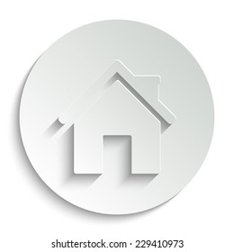 Home  -  vector icon with shadow on a round button