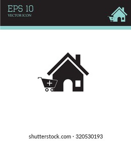 Home vector icon. Shopping web icon. Online buying symbol. Shop sign icon