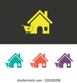 Home vector icon. Shopping web icon. Online buying symbol. Shop sign icon
