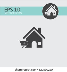Home vector icon. Shopping web icon. Online buying symbol. Shop sign icon
