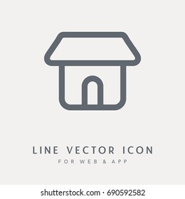 Home vector icon. Single isolated object. For web and App.