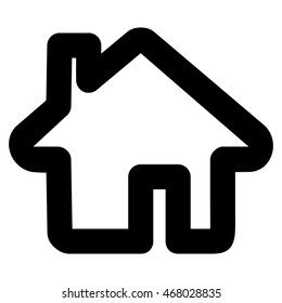 Home vector icon. Style is contour flat icon symbol, black color, white background.