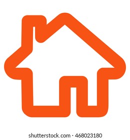 Home vector icon. Style is outline flat icon symbol, orange color, white background.