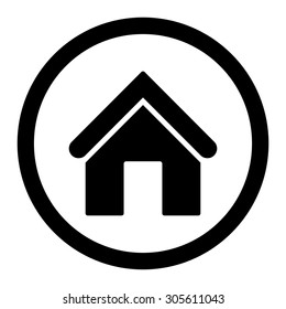 Home vector icon. This rounded flat symbol is drawn with black color on a white background.