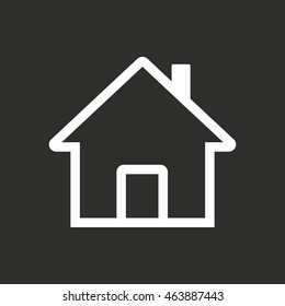 Home vector icon. White illustration isolated on black background for graphic and web design.
