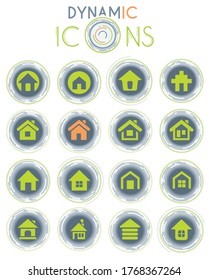 Home vector icons on white background with dynamic lines for animation for web and user interface design
