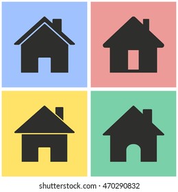 Home vector icons set. Illustration isolated for graphic and web design.
