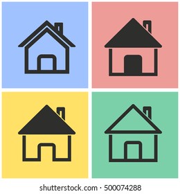 Home vector icons set. Illustration isolated for graphic and web design.