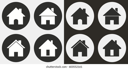 Home vector icons set. Illustration isolated for graphic and web design.