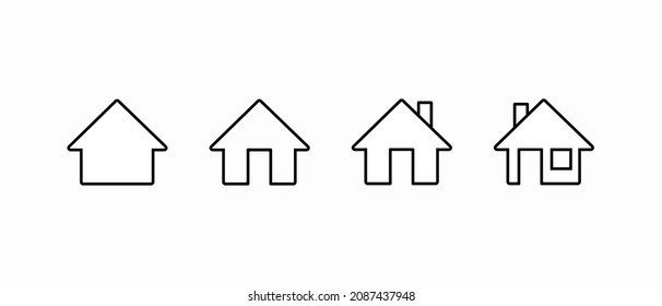 Home vector icons set. Web home flat icon for apps and websites