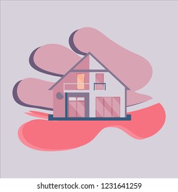 Home. Vector illustration of cool detailed house icon isolated on background.
